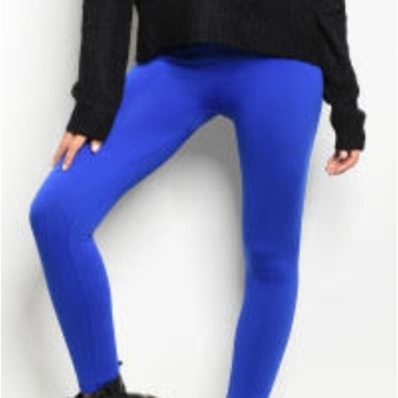 Blue High Waisted Leggings - Picture 1 of 3